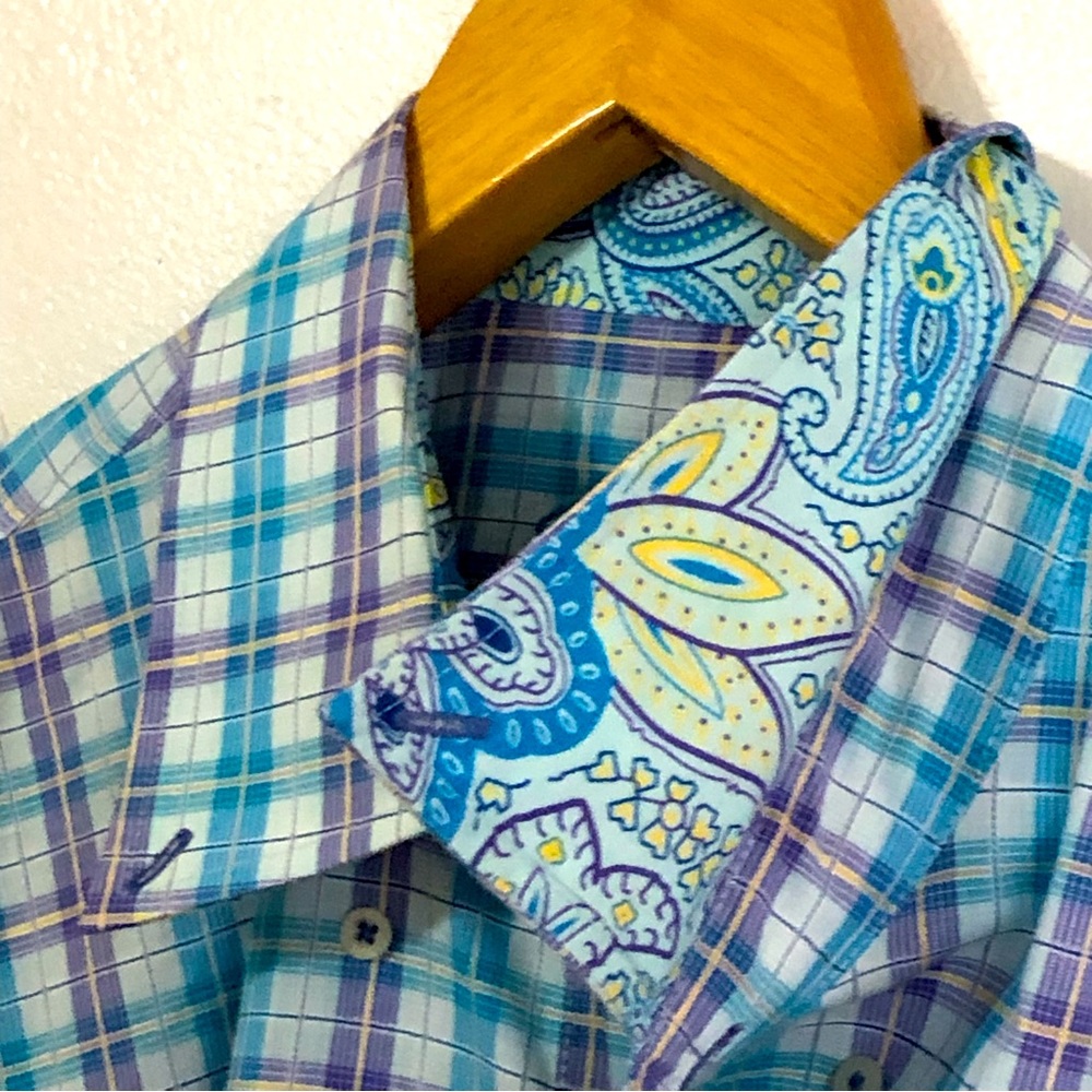 Alan Flusser plaid and paisley shirt